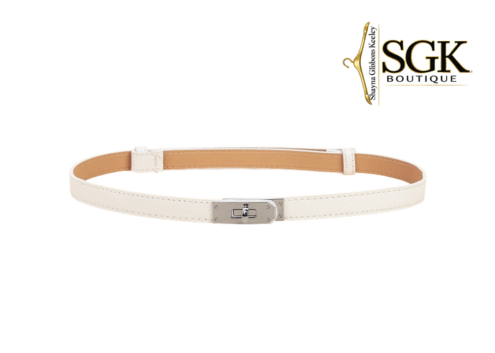 White &amp; Silver | Turn Lock Belt