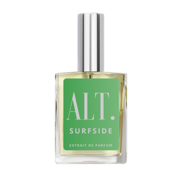 Perfume bottle labeled 'ALT. Surfside' on a white background