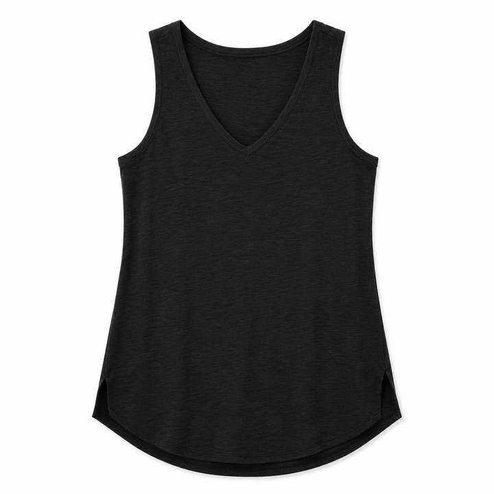 Black tank top on a white background