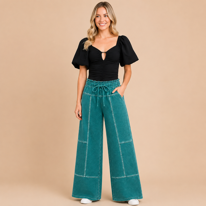 Teal Wide Leg | Casual Pants