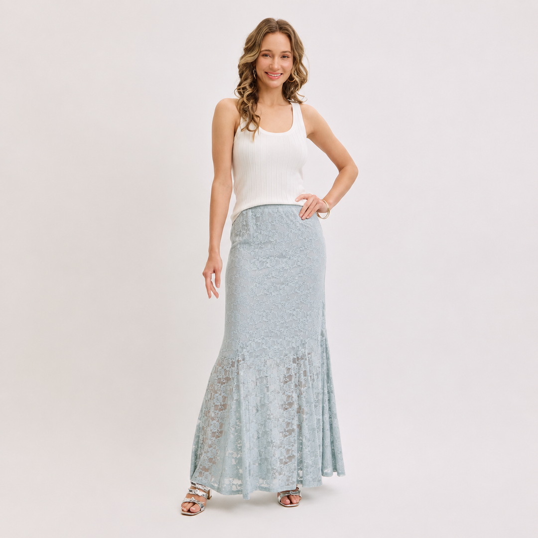 Lace Tiered | Maxi Skirt