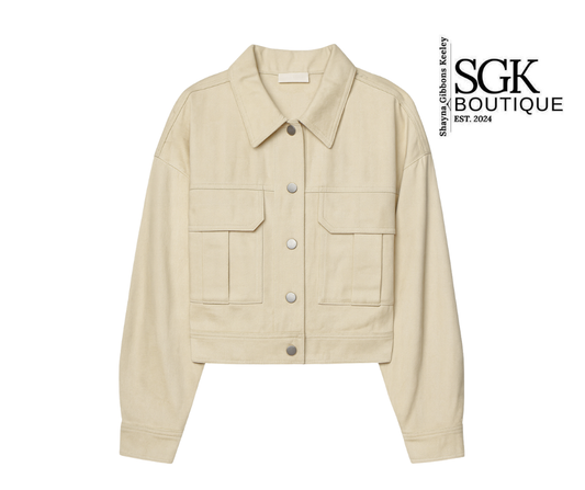 Dropped Shoulder Twill Jacket