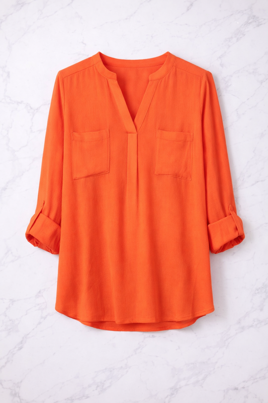 FINAL SALE: GAUZE POCKETED BLOUSE