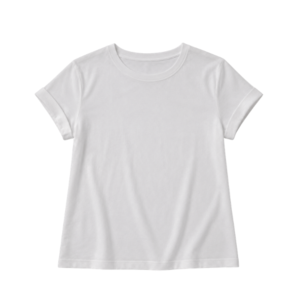 White t-shirt on a white background