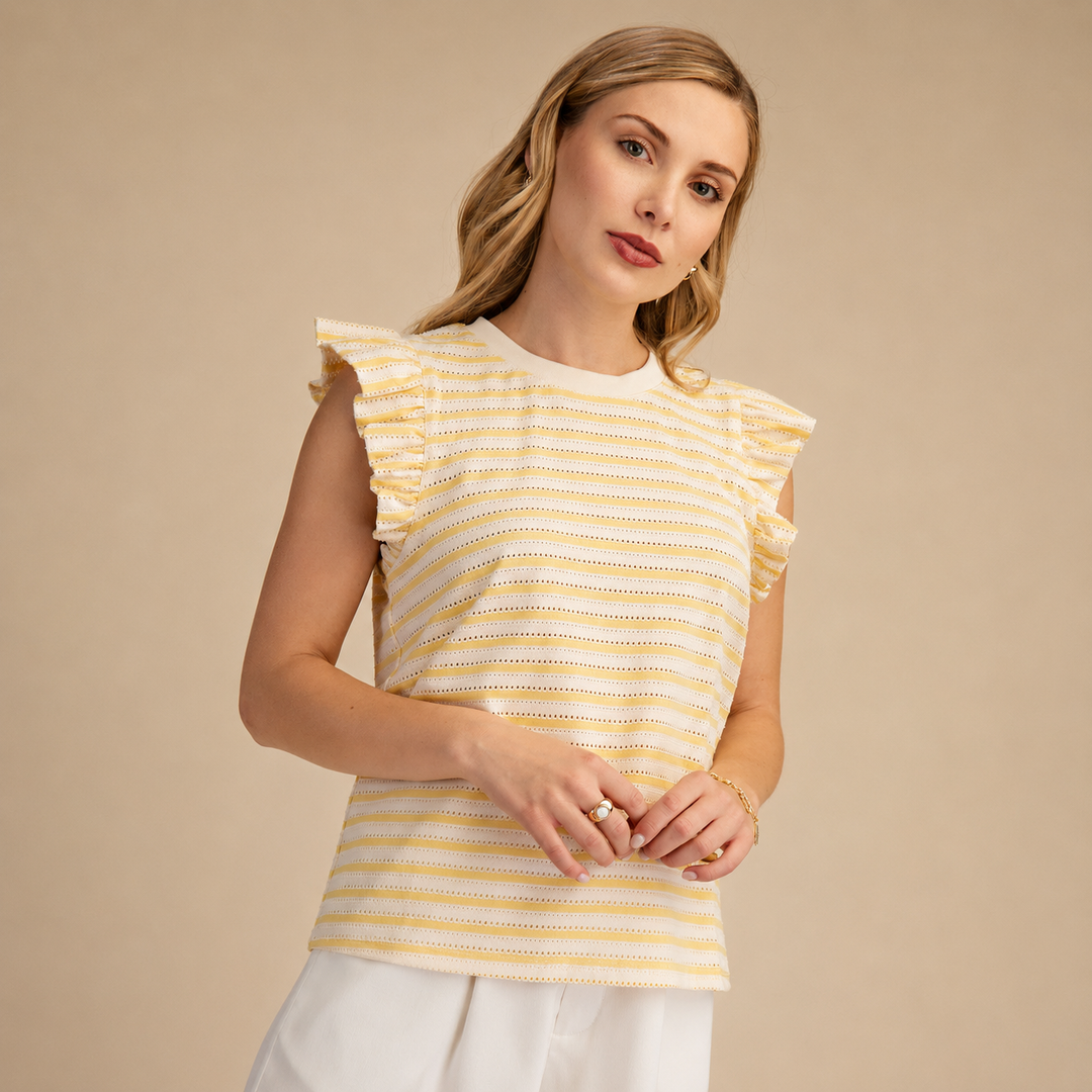Ruffled Short | Sleeve Top